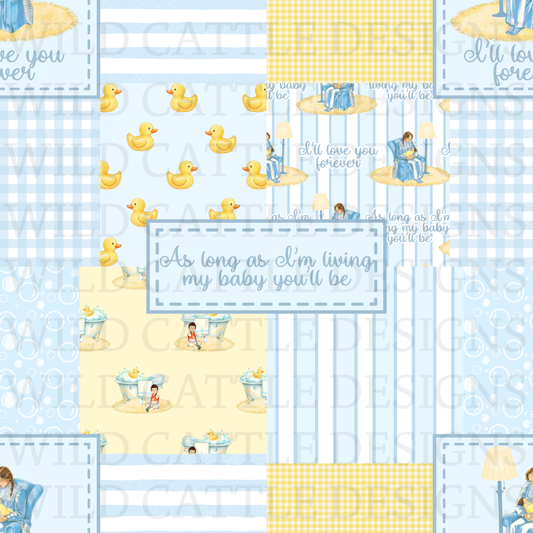 Blue love you forever patchwork