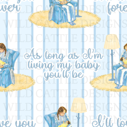 Blue love you forever seamless