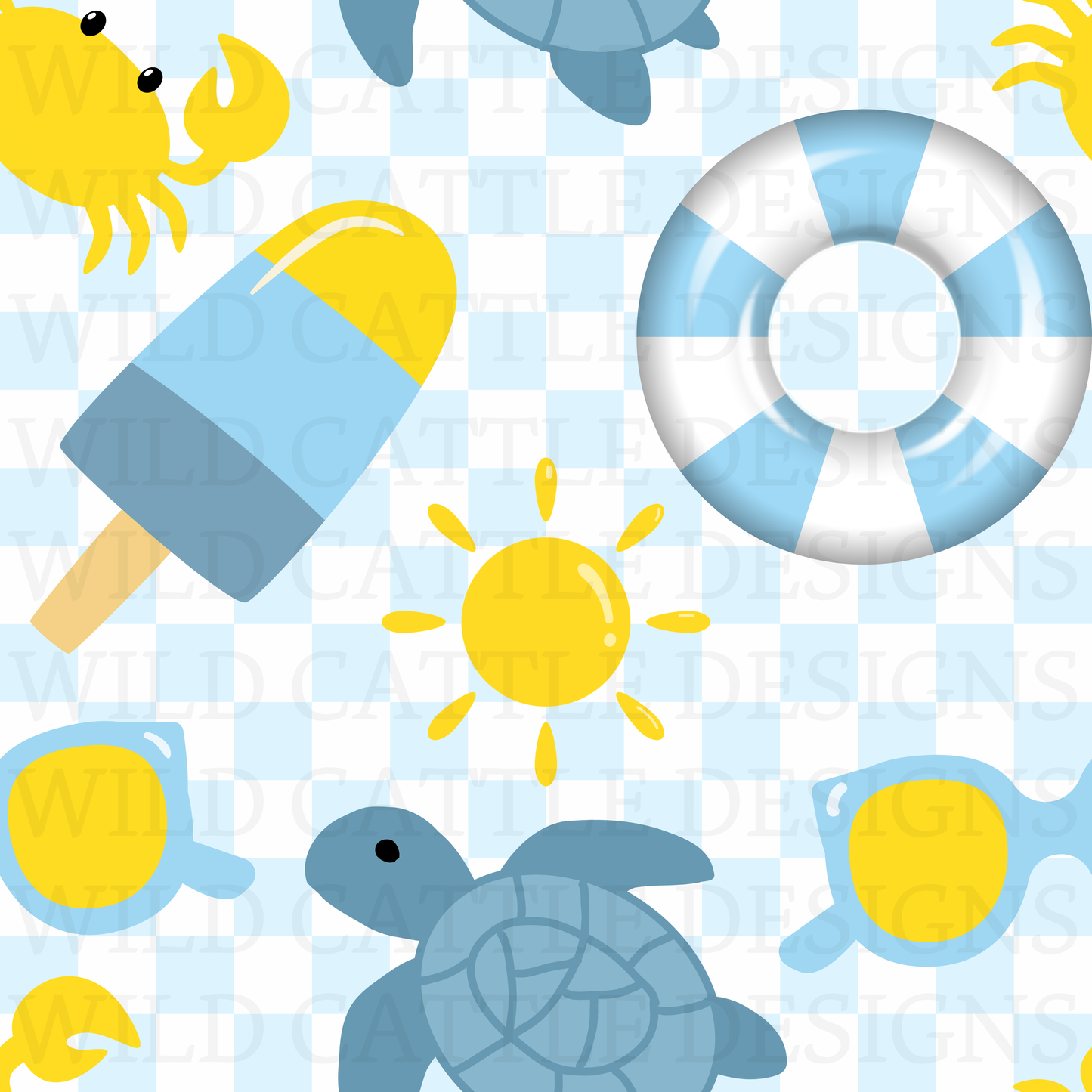 Blue summer days seamless