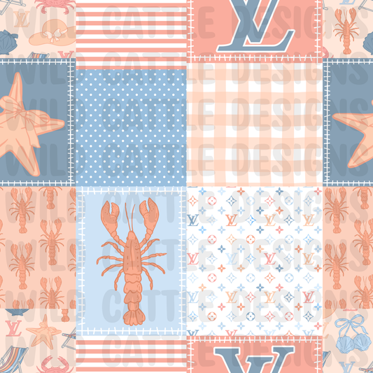 Boujee coral summer patchwork