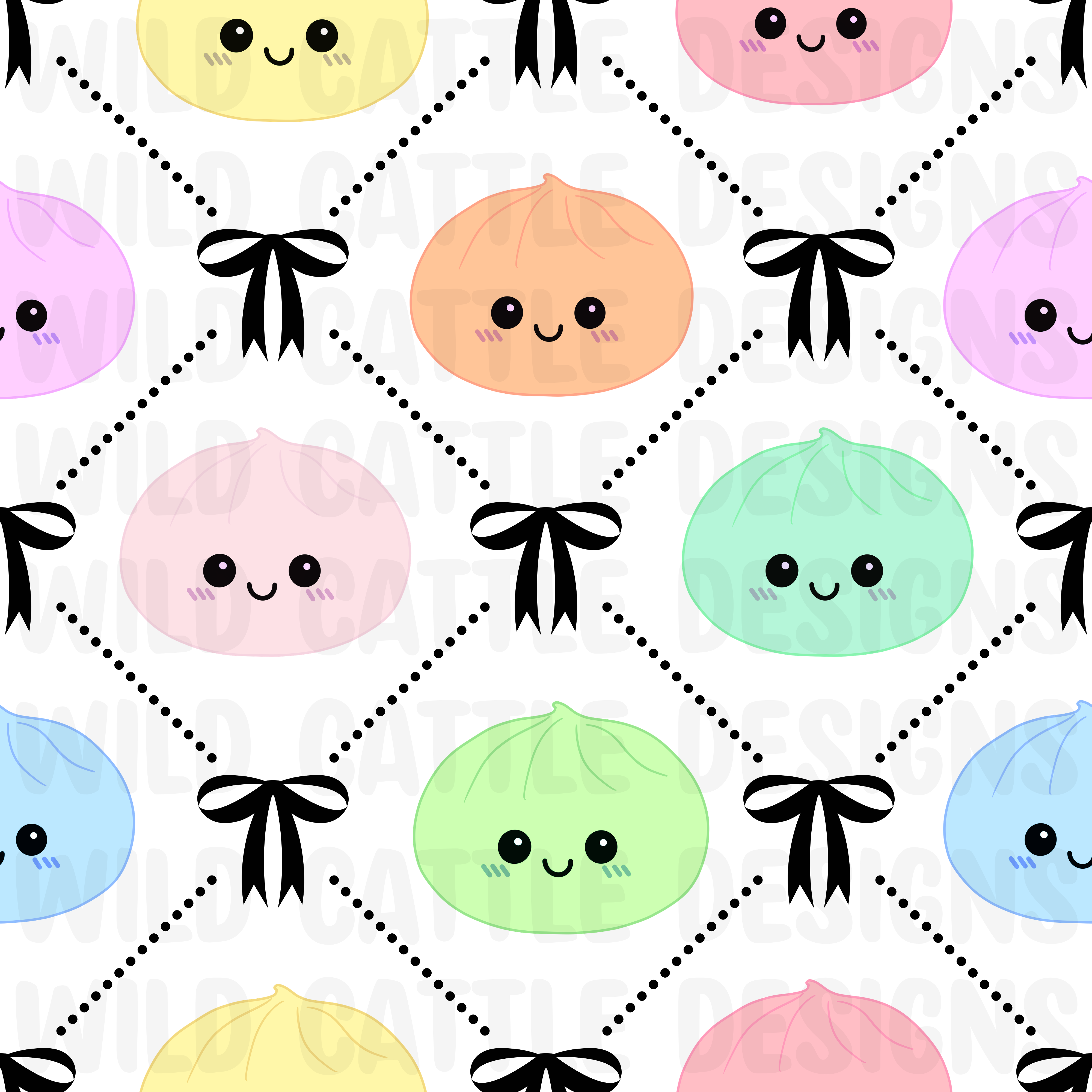 Bow dumpling seamless – Wild Cattle Designs
