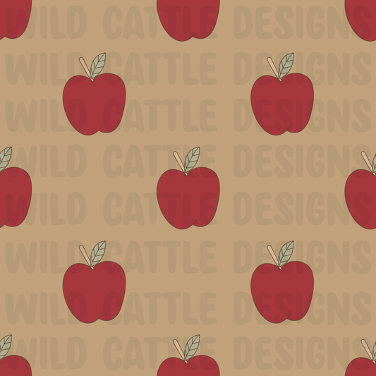 Boy saddle up for school apples seamless
