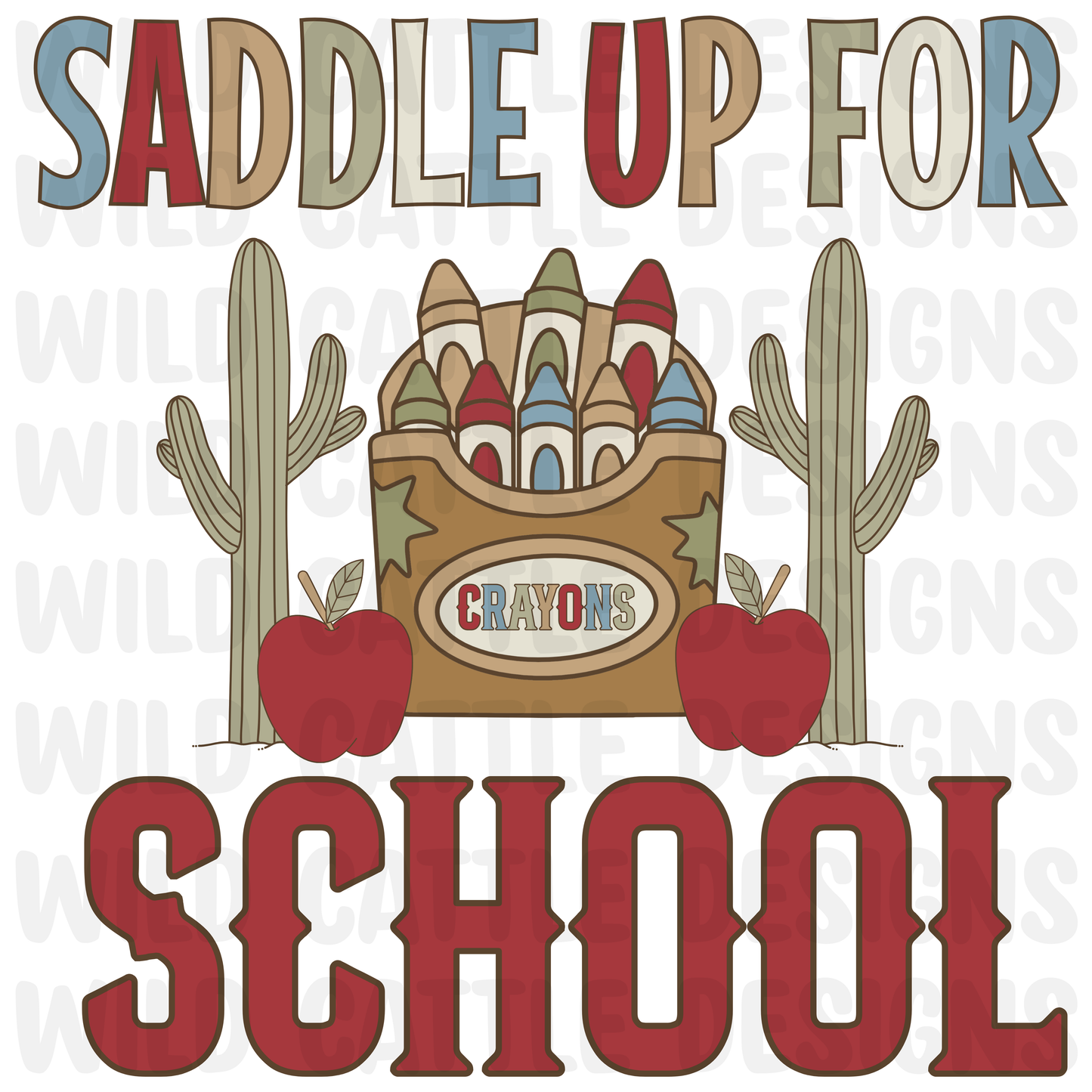Boy saddle up for school crayon png