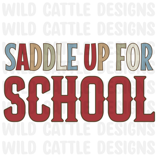 Boy saddle up for school png