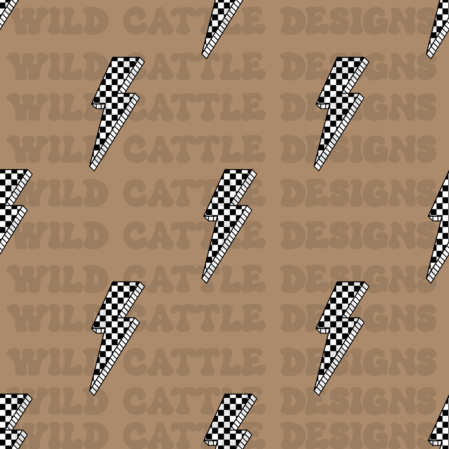 brown checker bolt seamless