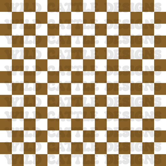 Brown stitching checker seamless