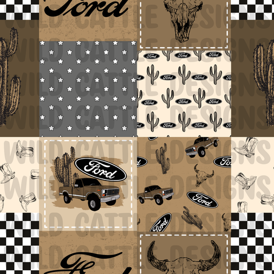 Brown truck patchwork