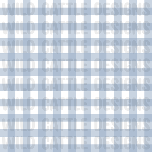 Buttercream ducks dusty blue plaid
