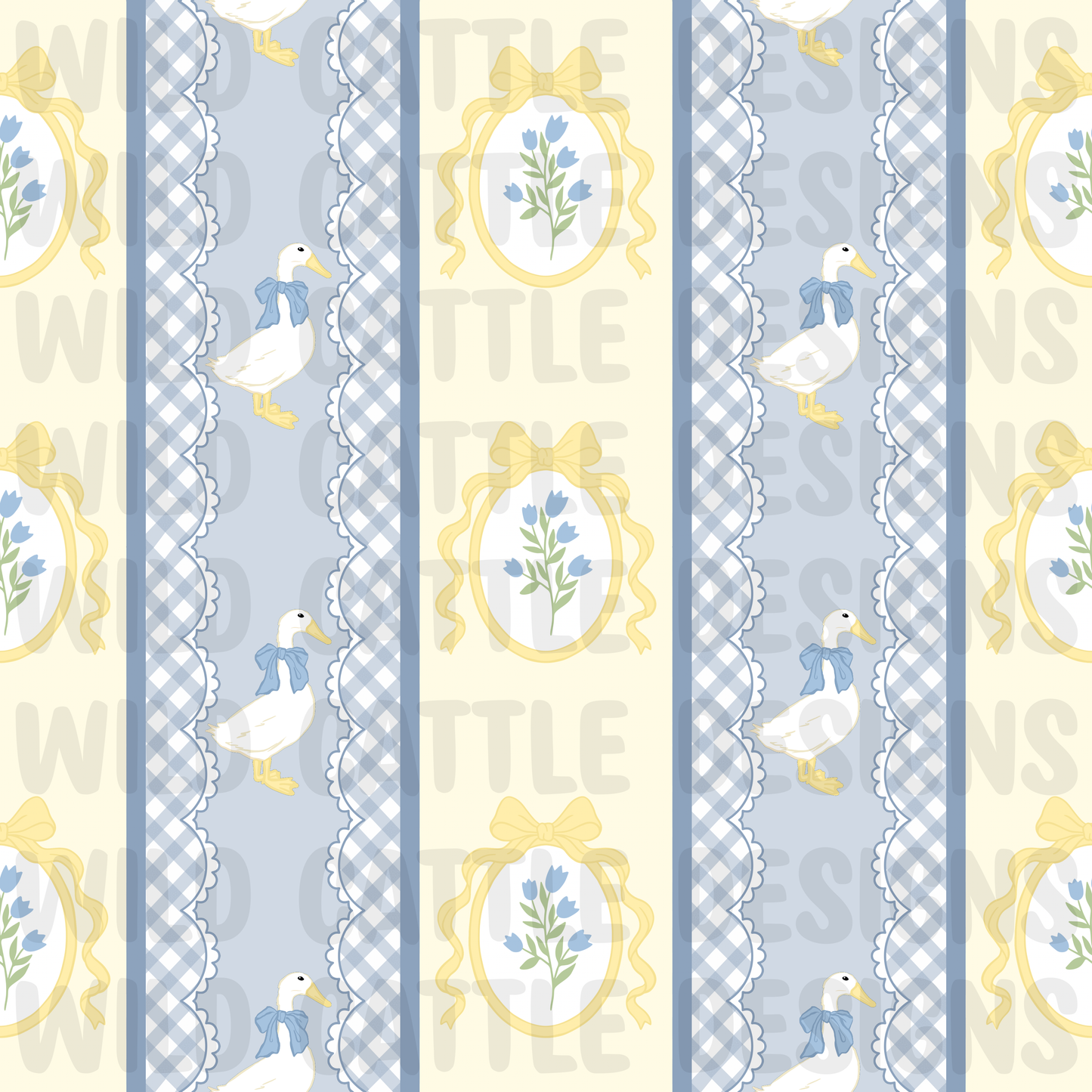 Buttercream ducks' stripes seamless