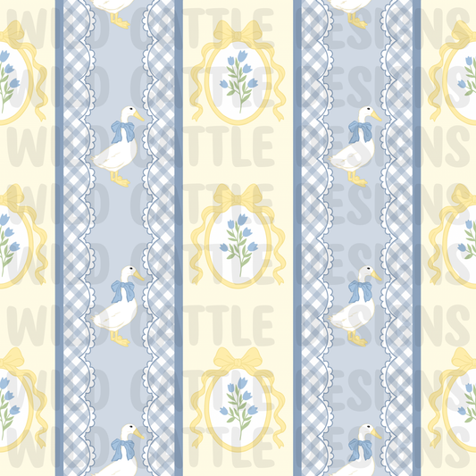 Buttercream ducks' stripes seamless