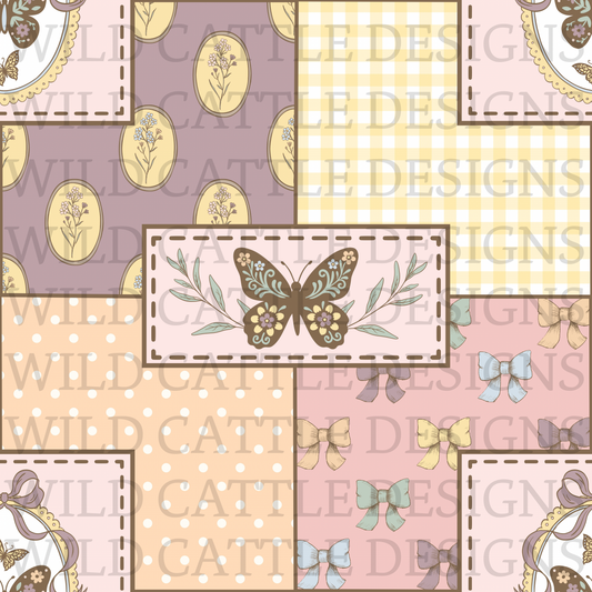 Butterflies in spring patchwork
