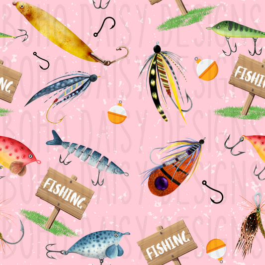 Gone Fishing Girl Seamless
