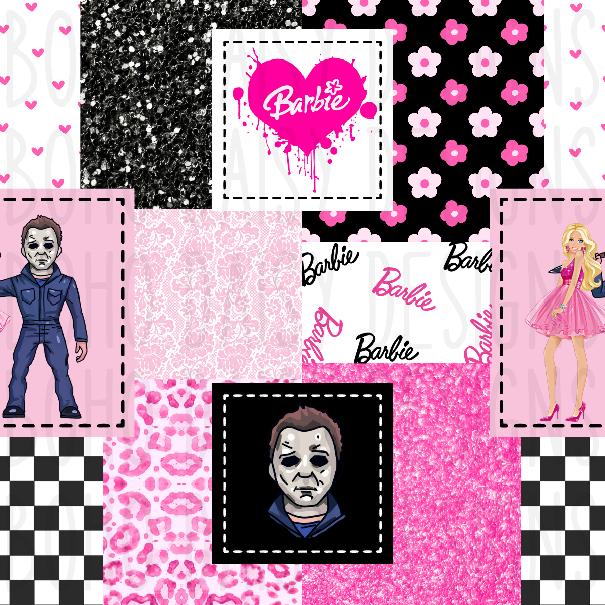 Lets Go Party Horror Patchwork