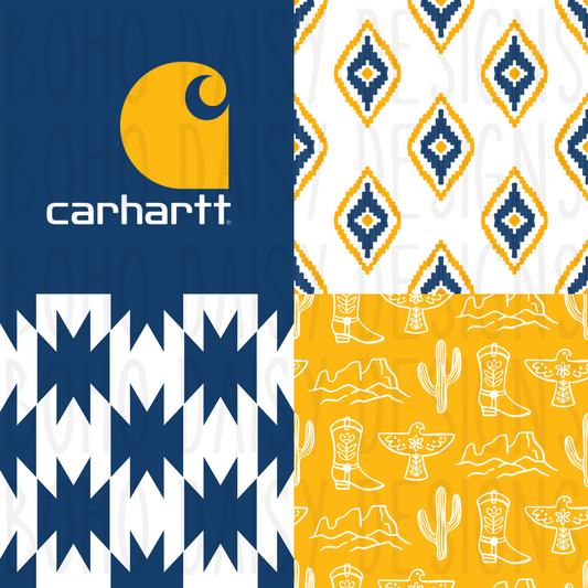 Navy & Mustard Seamless