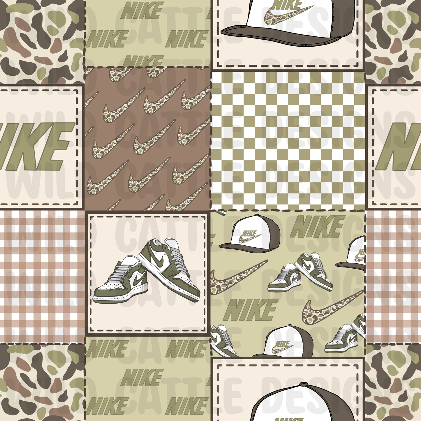 Camo checkmark patchwork