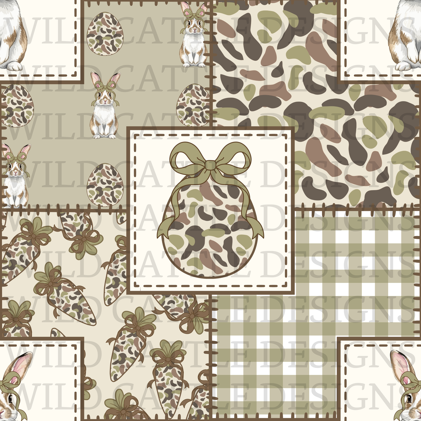 Camo girl bunny patchwork