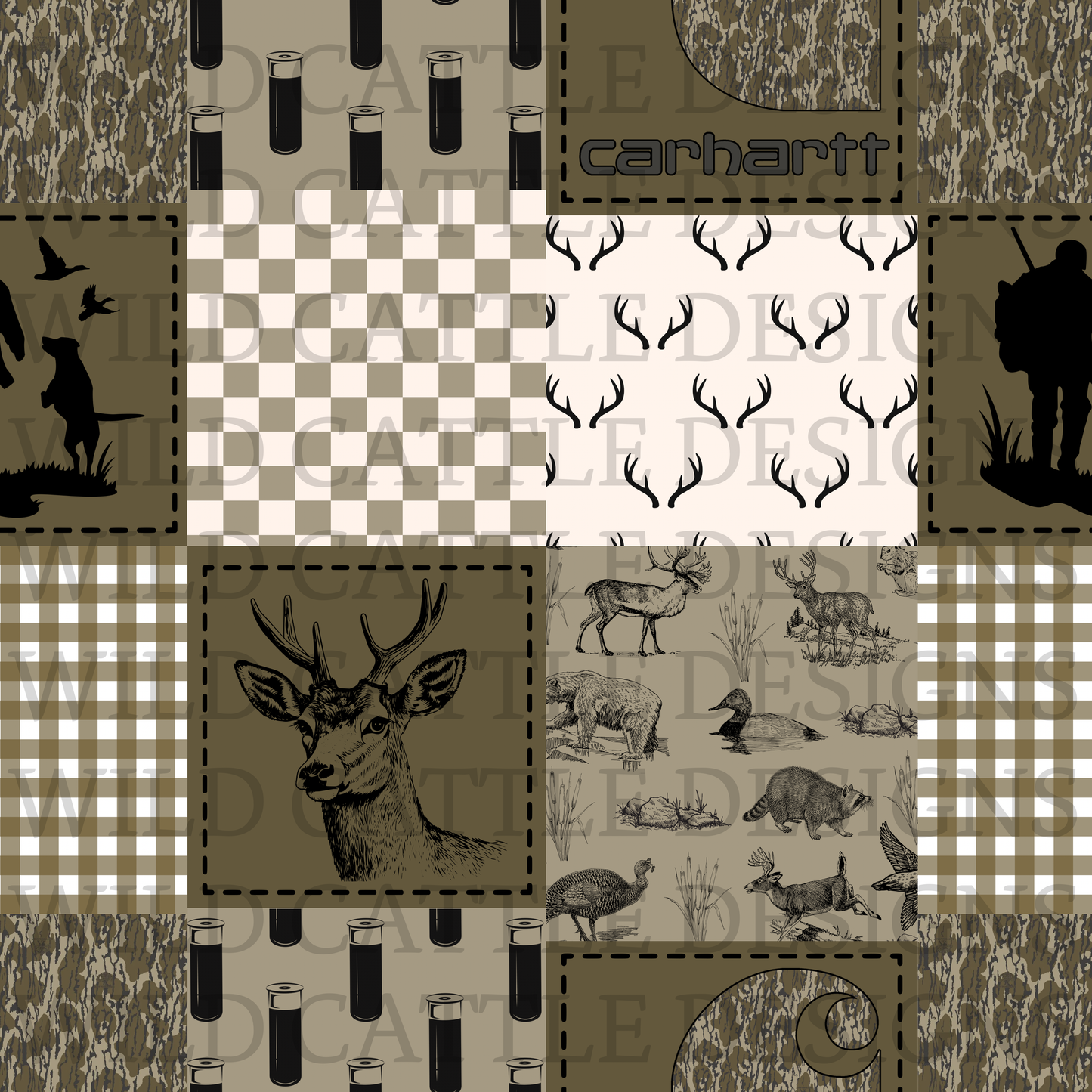 Camo heart patchwork