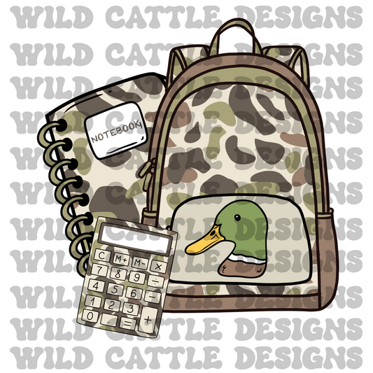 Camo school supplies png