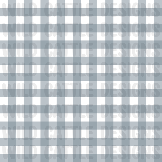 Chicken farm blue plaid