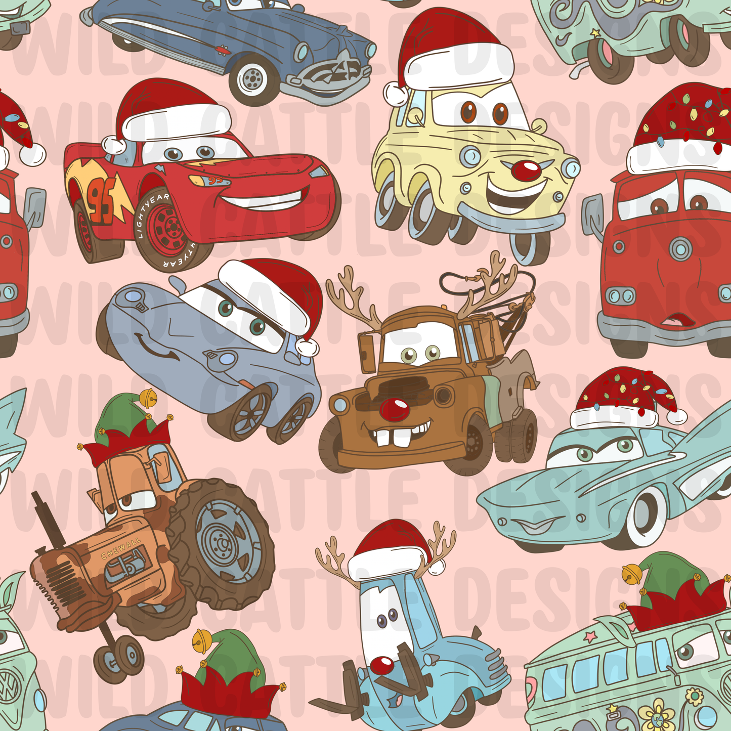 Christmas car pink