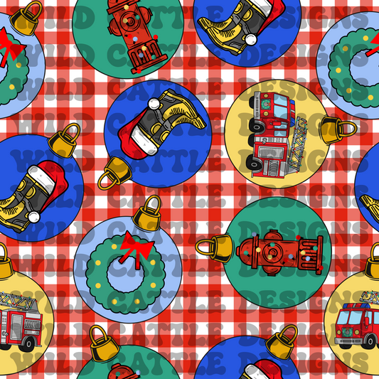 Christmas fire ornaments seamless