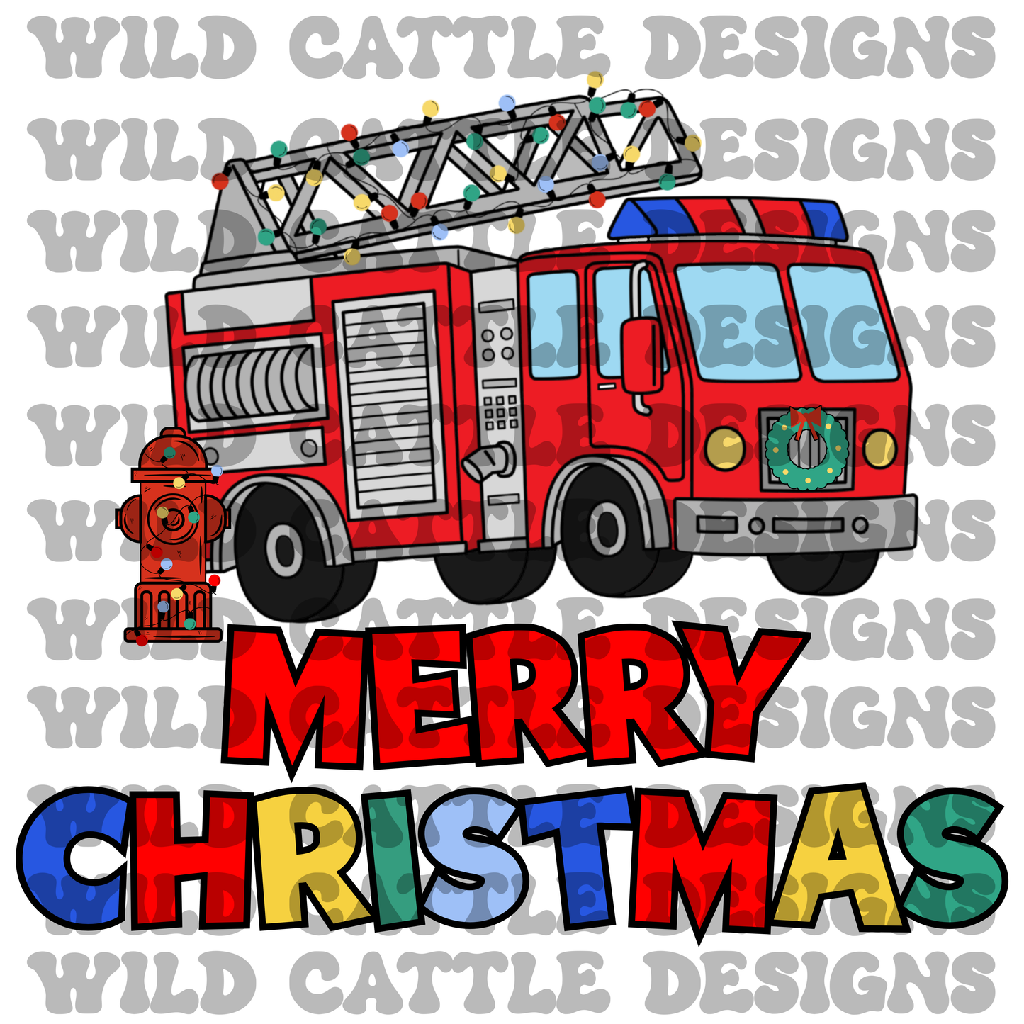 Christmas fire truck png