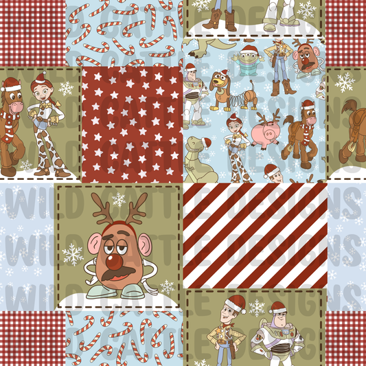 Christmas toy friends patchwork