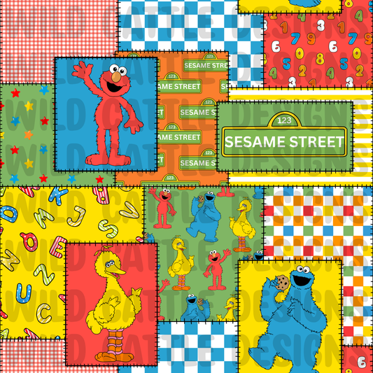 Colorful red guy patchwork