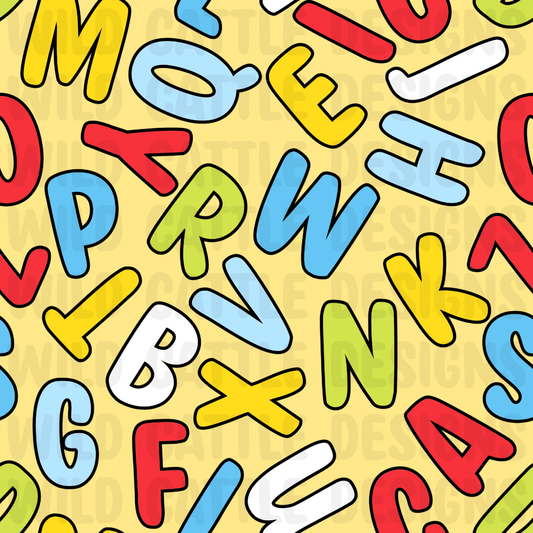 Colorful school alphabet seamless