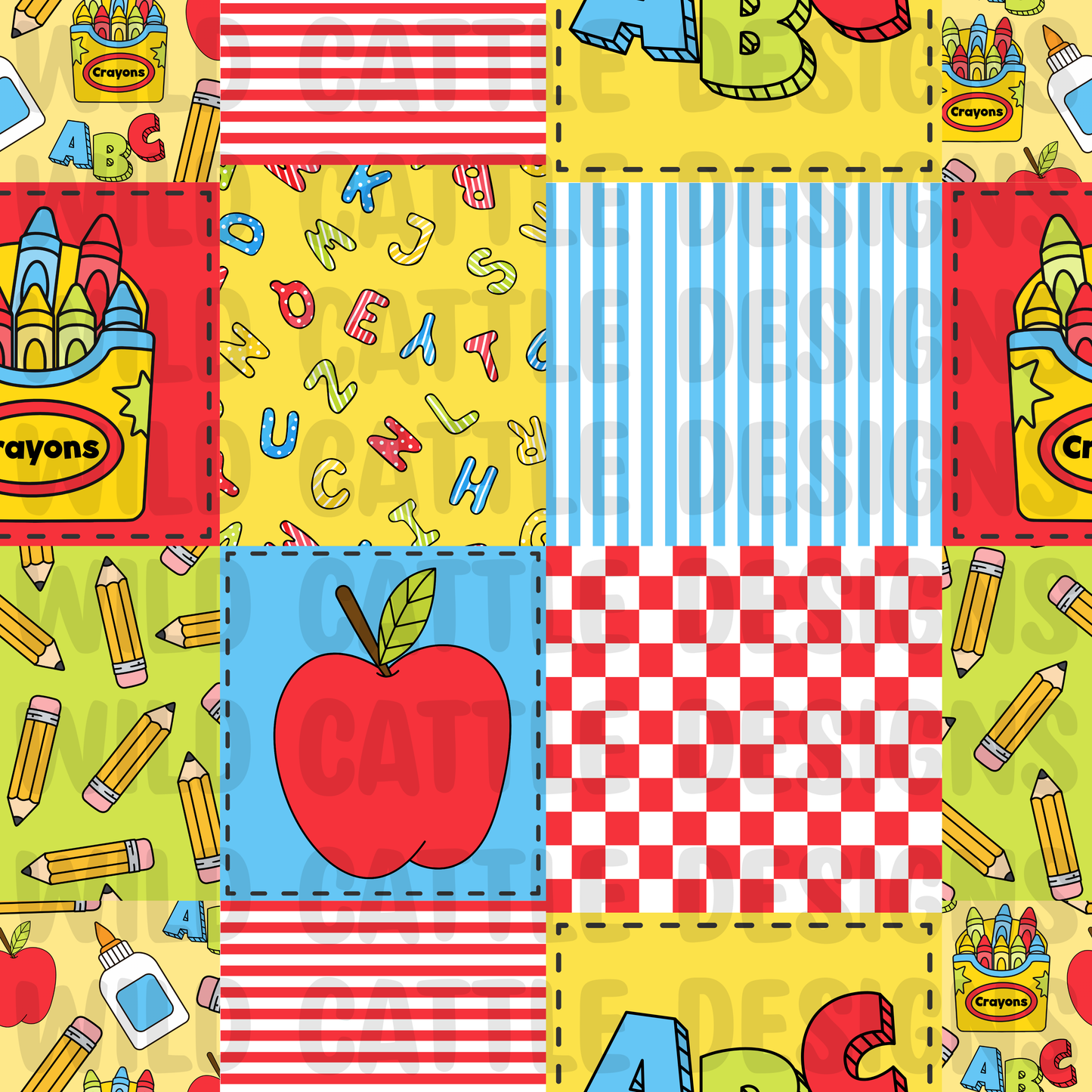 Colorful school patchwork