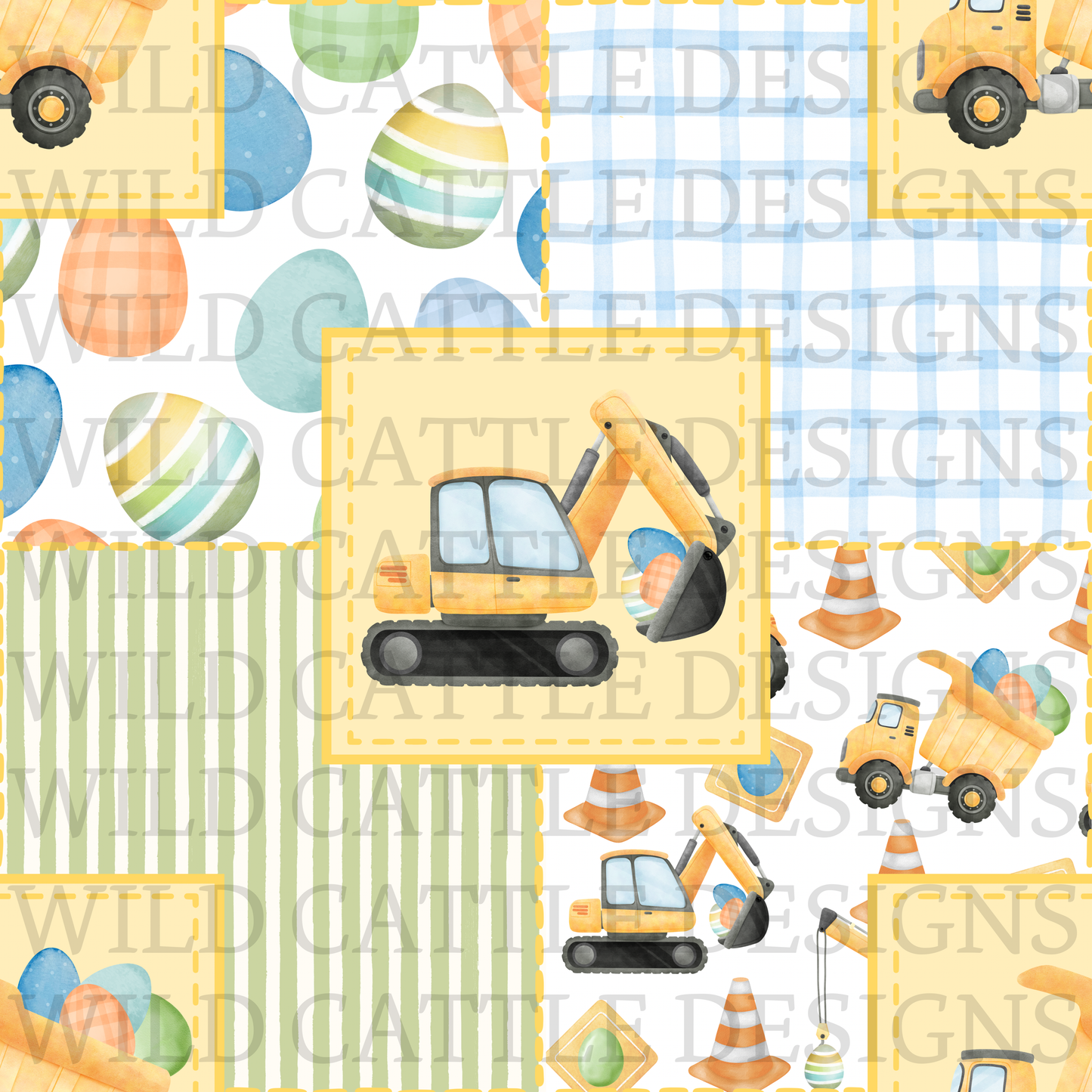 Construction eggs patchwork