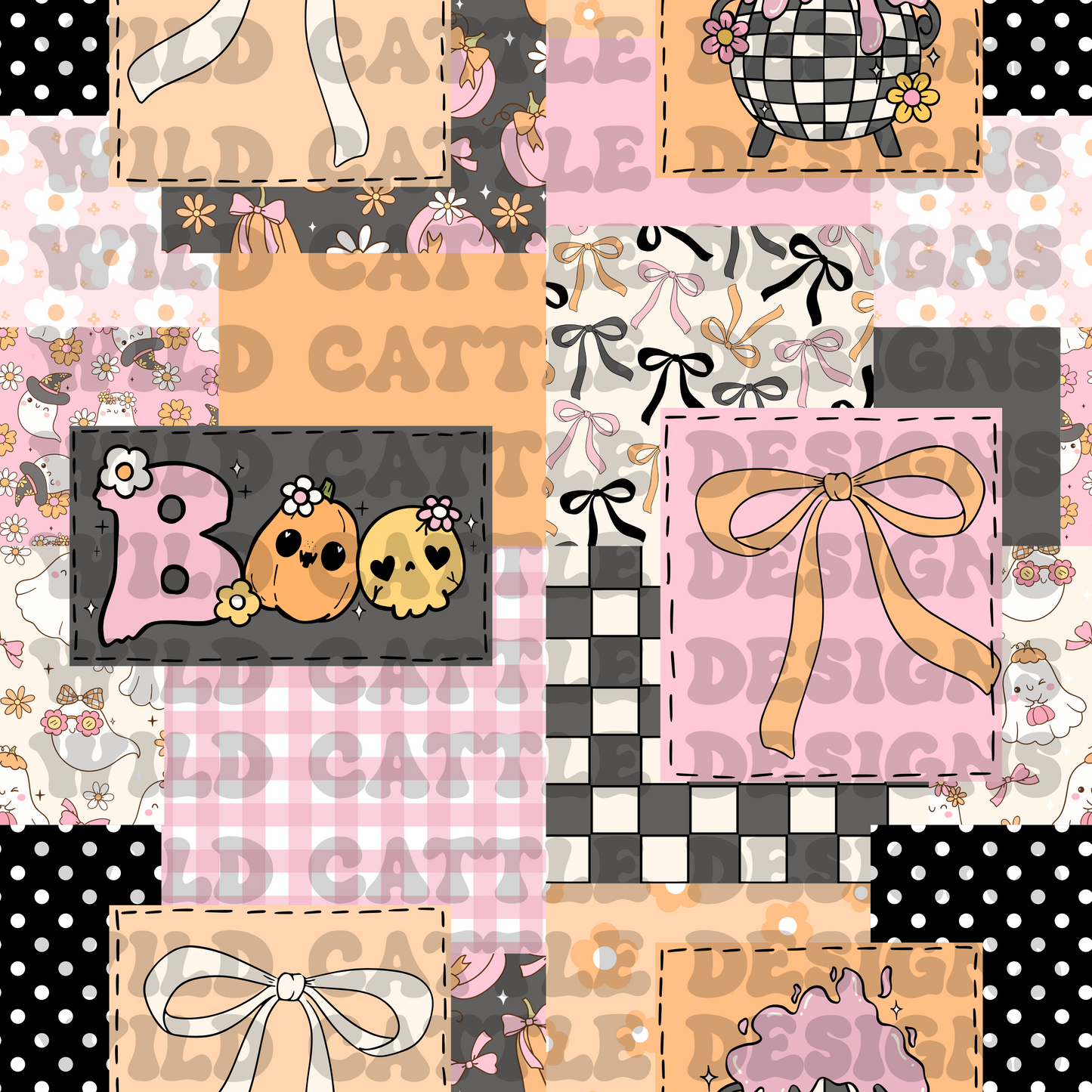Coquette halloween patchwork
