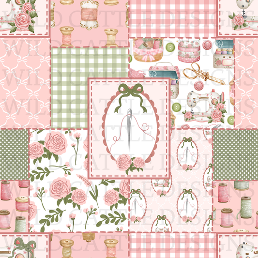 Coquette sewing patchwork