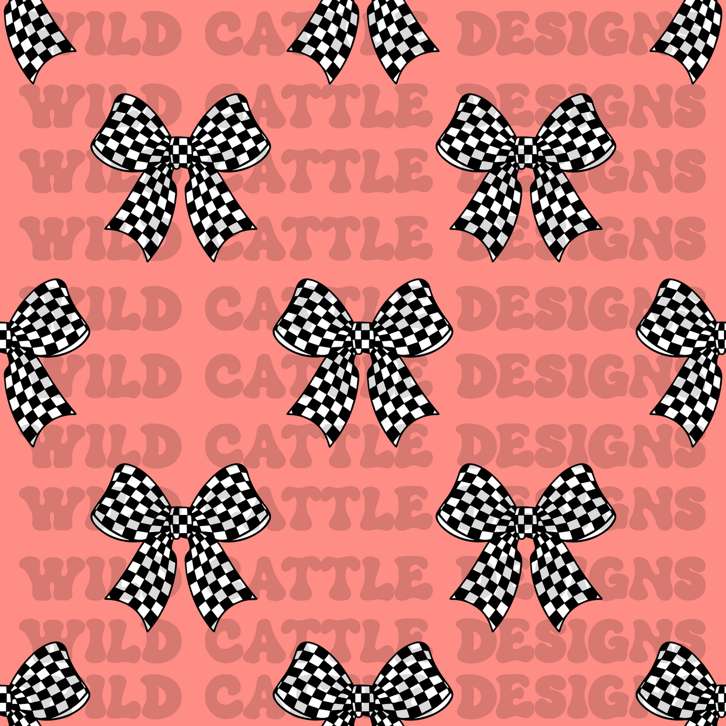 Coral check bow seamless