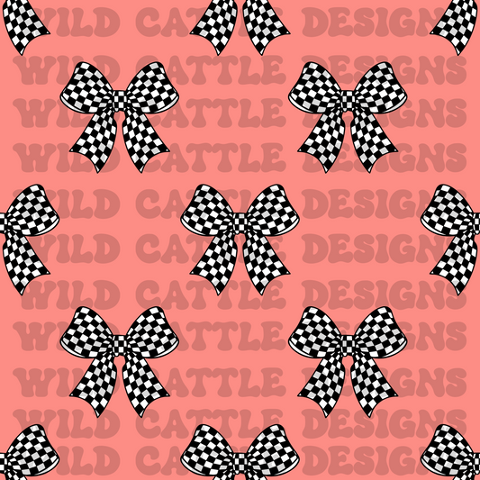 Coral check bow seamless