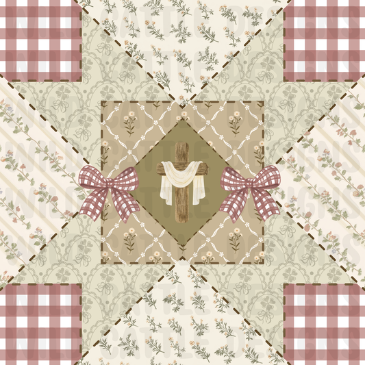 Cottage core cross quilt patchwork