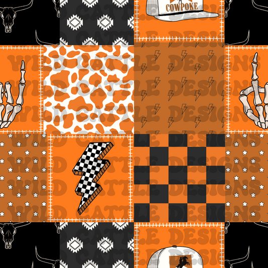 Cowboy halloween patchwork