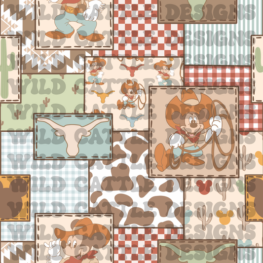 Cowboy mouse patchwork