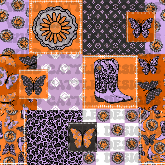 Cowgirl halloween patchwork