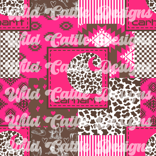 Cowgirl heart pink patchwork