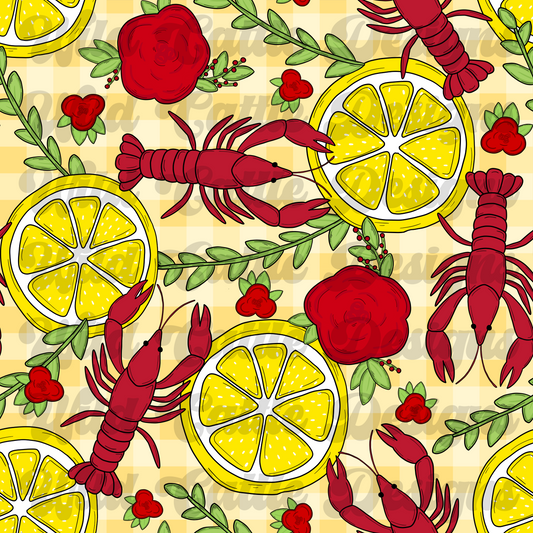 crawfish and lemon seamless