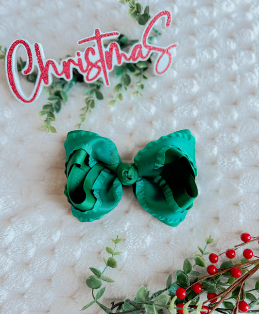 5 in double layer green with green ruffle