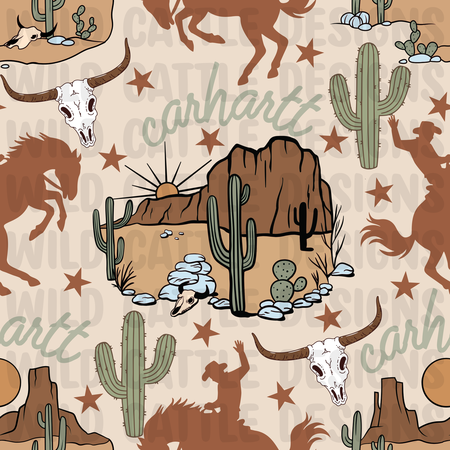 Desert cowboy seamless