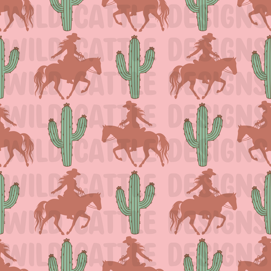 Desert cowgirls seamless