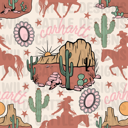 Desert cowgirl seamless