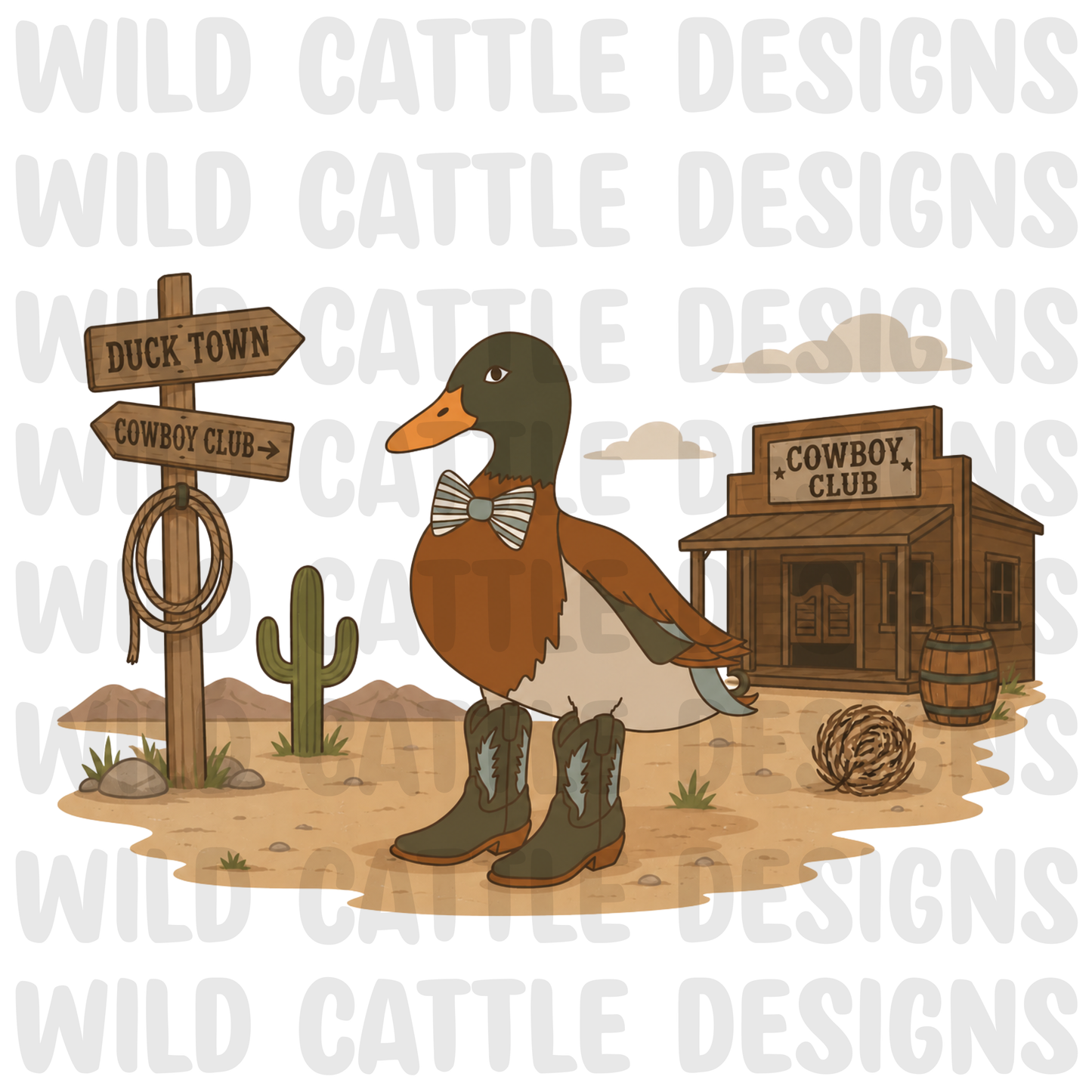 Duck cowboy club png