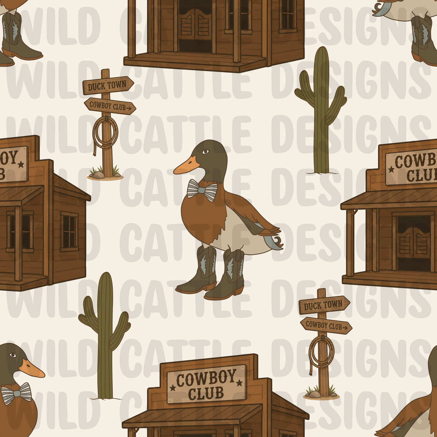 Duck cowboy club seamless