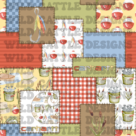 Fishing car heart patchwork