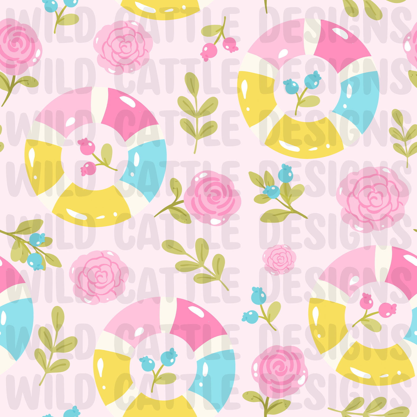 Floral pool float seamless