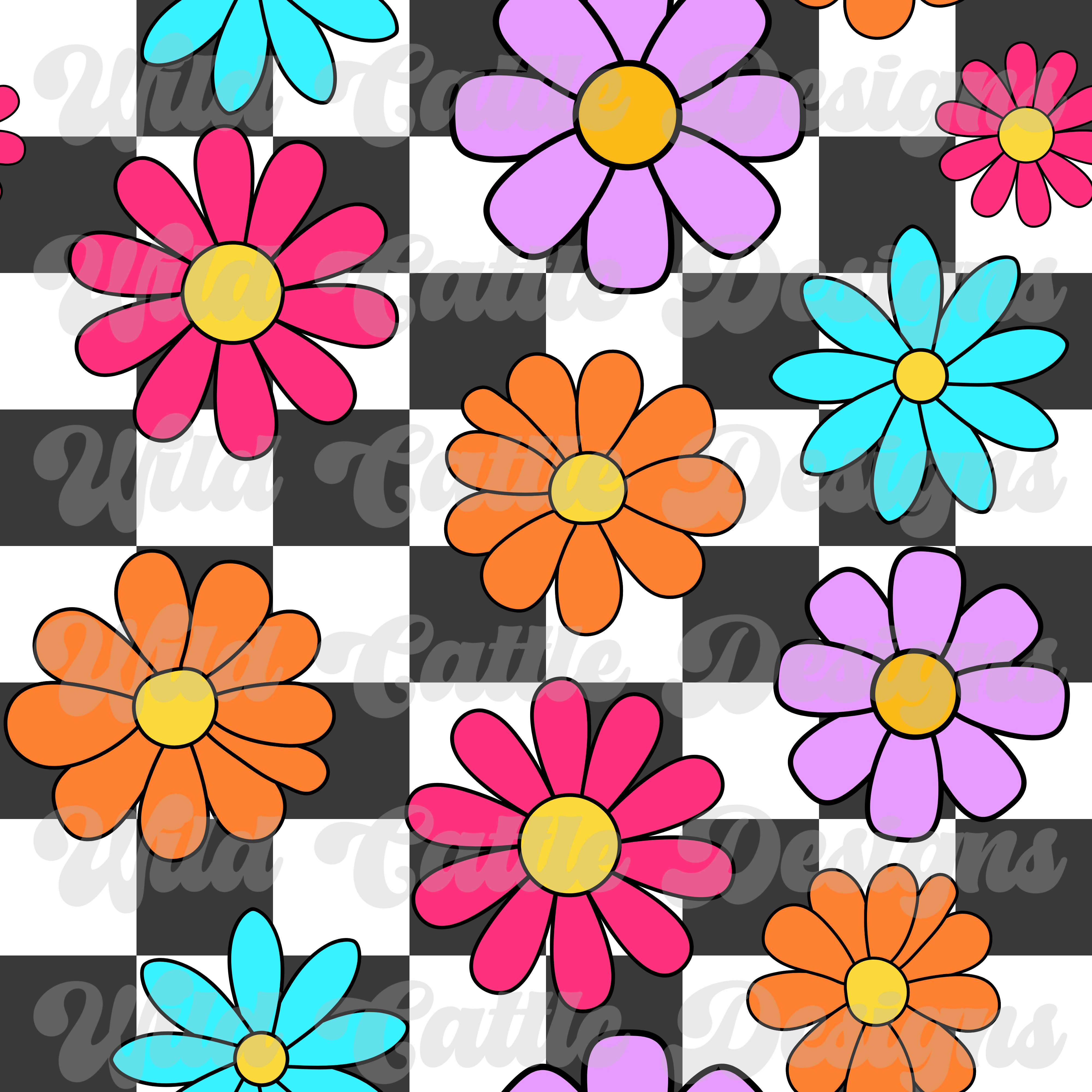Flower Power Seamless Wild Cattle Designs